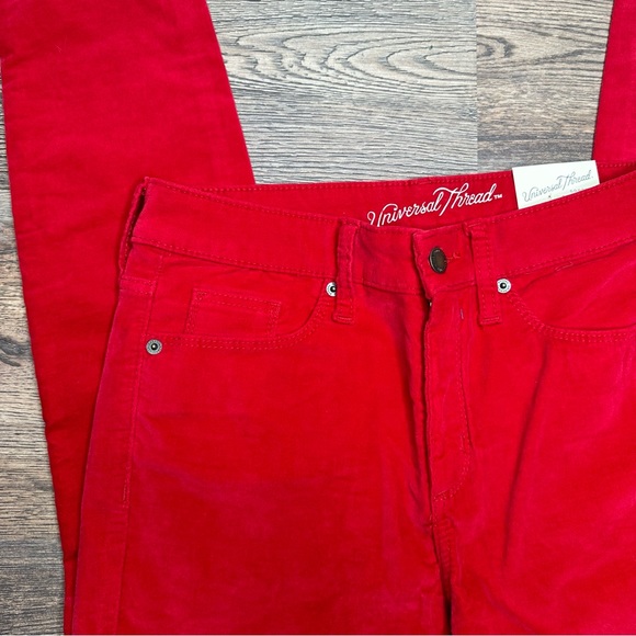 Universal Thread Red Velvet High Rise Ankle Cropped Skinny Jeans - Picture 9 of 10